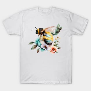 Floral Bee Watercolor T-Shirt